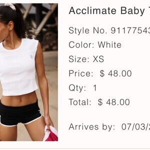 Free People NWT Acclimate Baby Tee White